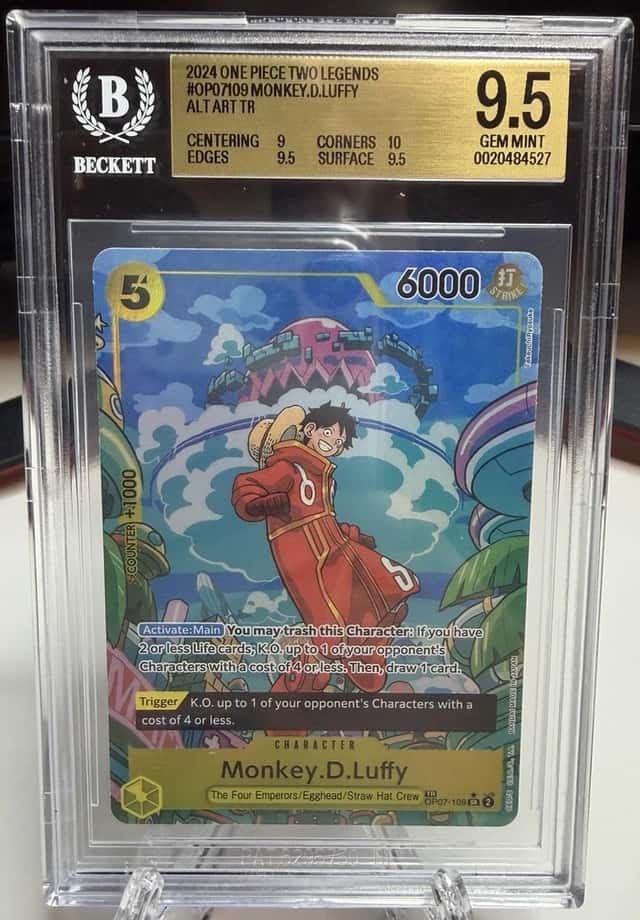 Monkey.D.Luffy (TR) Treasure RARE OP07-109 Two Legends Foil BGS 9.5