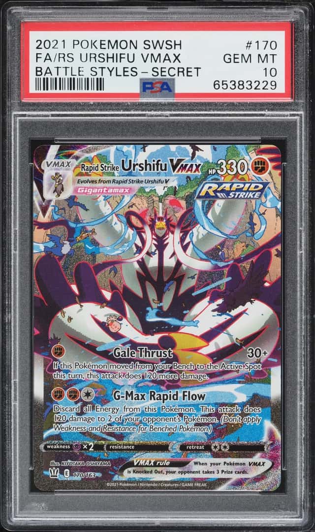 2021 Pokemon Sword & Shield Battle Styles Alt Art Rapid Strike Urshifu VMAX #170 PSA 10 GEM