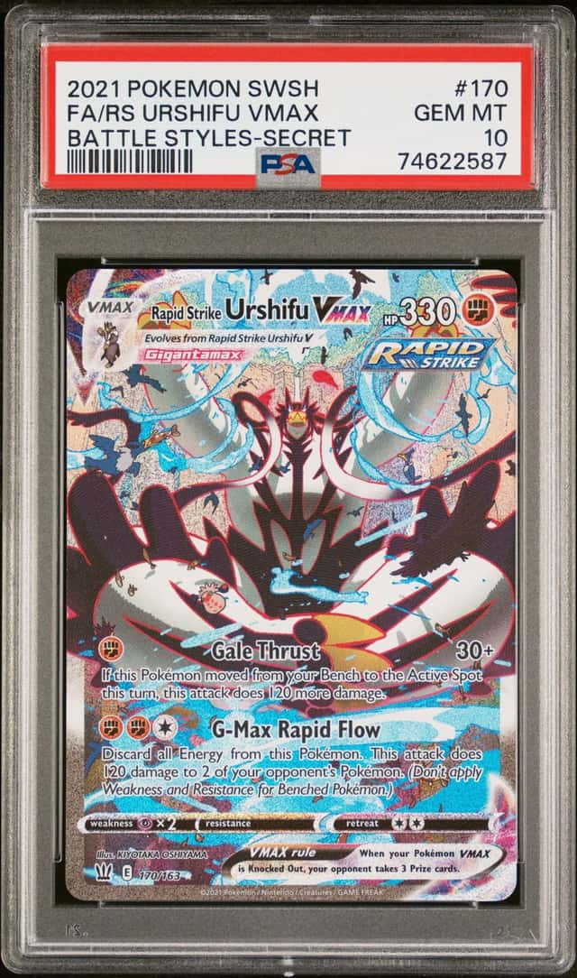 2021 Pokemon Sword & Shield Battle Styles Alt Art Rapid Strike Urshifu VMAX #170 PSA 10 GEM