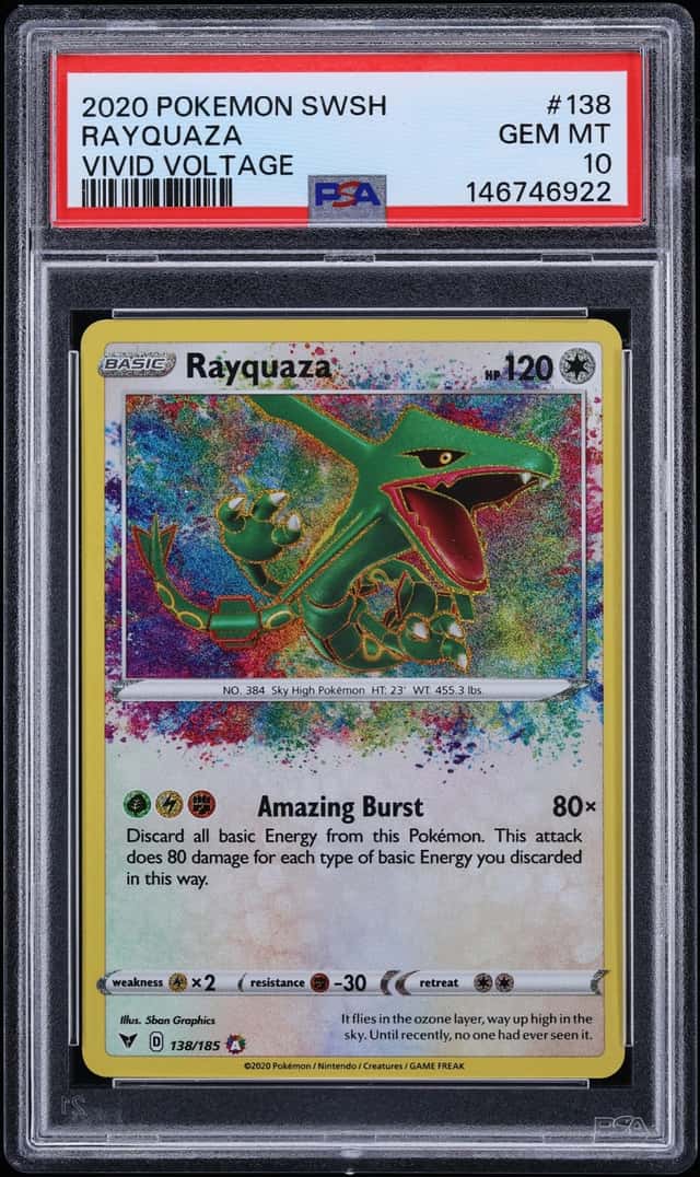 2020 Pokemon Sword & Shield Vivid Voltage Amazing Rare Rayquaza #138 PSA 10 GEM MINT
