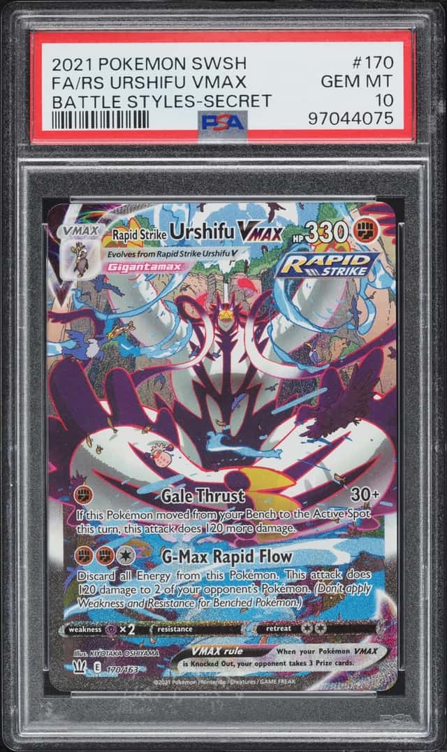 2021 Pokemon Sword & Shield Battle Styles Alt Art Rapid Strike Urshifu VMAX #170 PSA 10 GEM