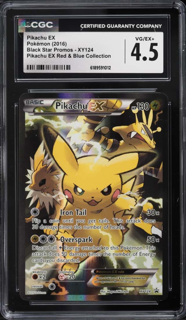 2016 Pokemon XY Promo Red & Blue Collection Full Art Pikachu EX #XY124 CGC 4.5 VGEX+