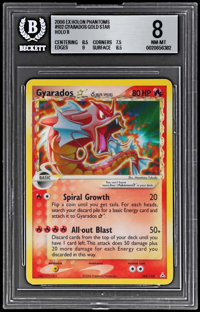 2006 Pokemon Ex Holon Phantoms Gold Star Holo Gyarados #102