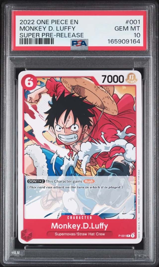 2022 ONE PIECE PROMOS SUPER PRE-RELEASE #001 MONKEY D. LUFFY PSA 10