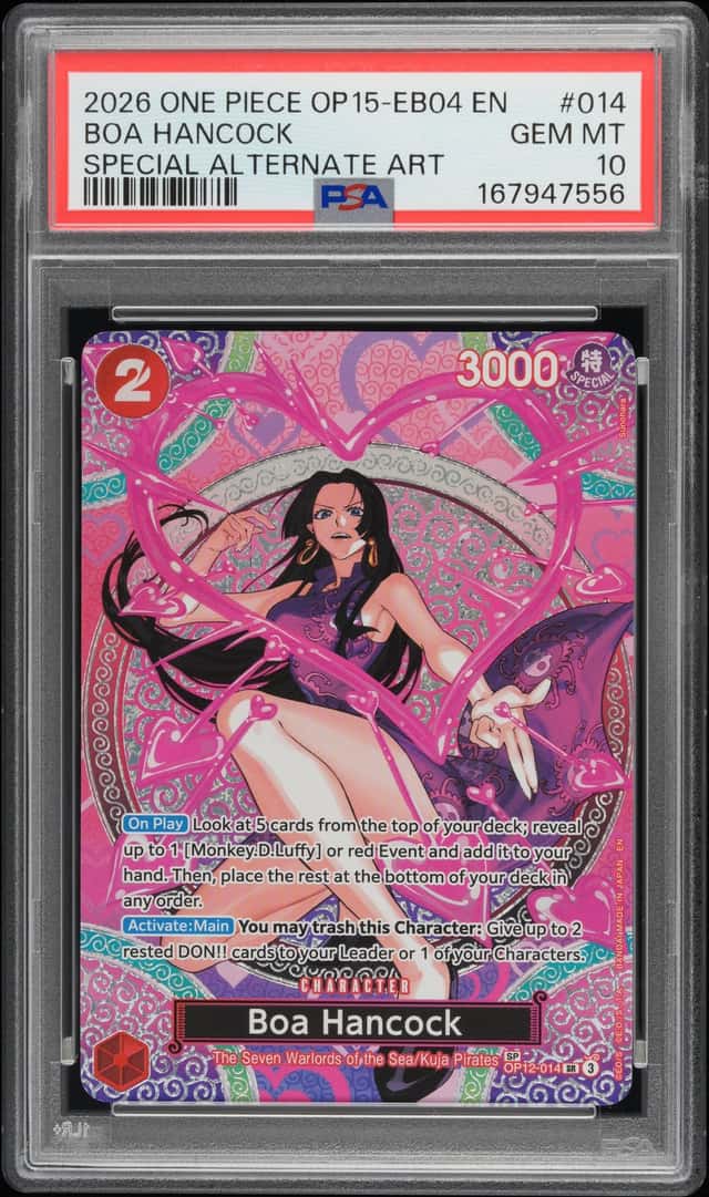 2026 ONE PIECE OP15-EB04-ADVENTURE ON KAMI'S ISLAND #014 BOA HANCOCK PSA 10