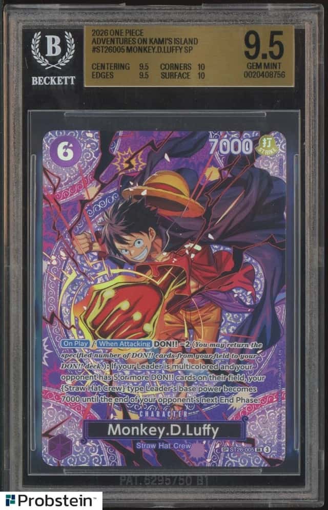 2026 One Piece Adventures on Kami's Island ST26005 Monkey D Luffy SP BGS 9.5