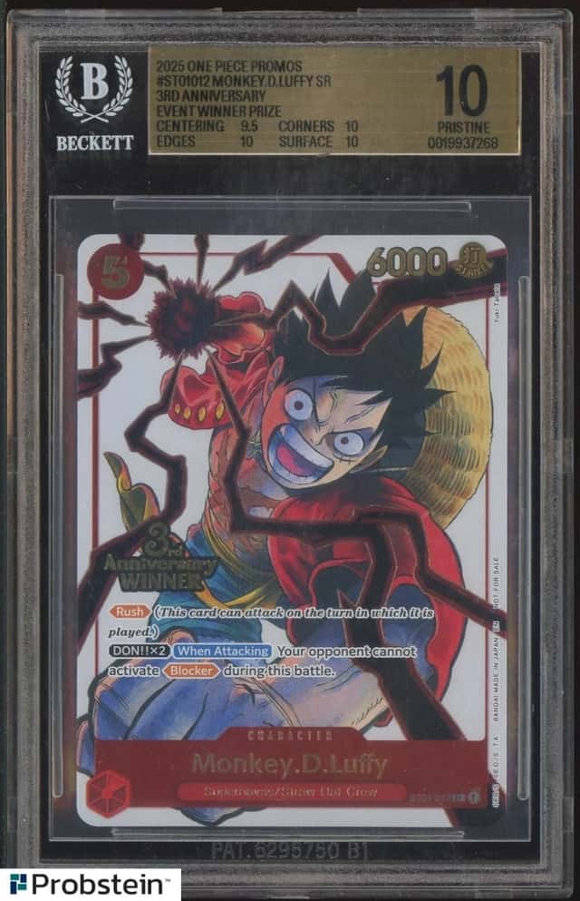 2025 One Piece Monkey D Luffy 3rd Anniversary Event Winner Prize BGS 10 PRISTINE