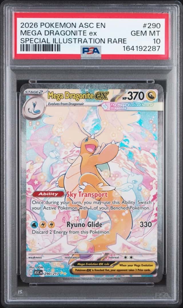 Pokemon Mega Dragonite ex Ascended Heroes 290 Special Illustration Rare PSA 10