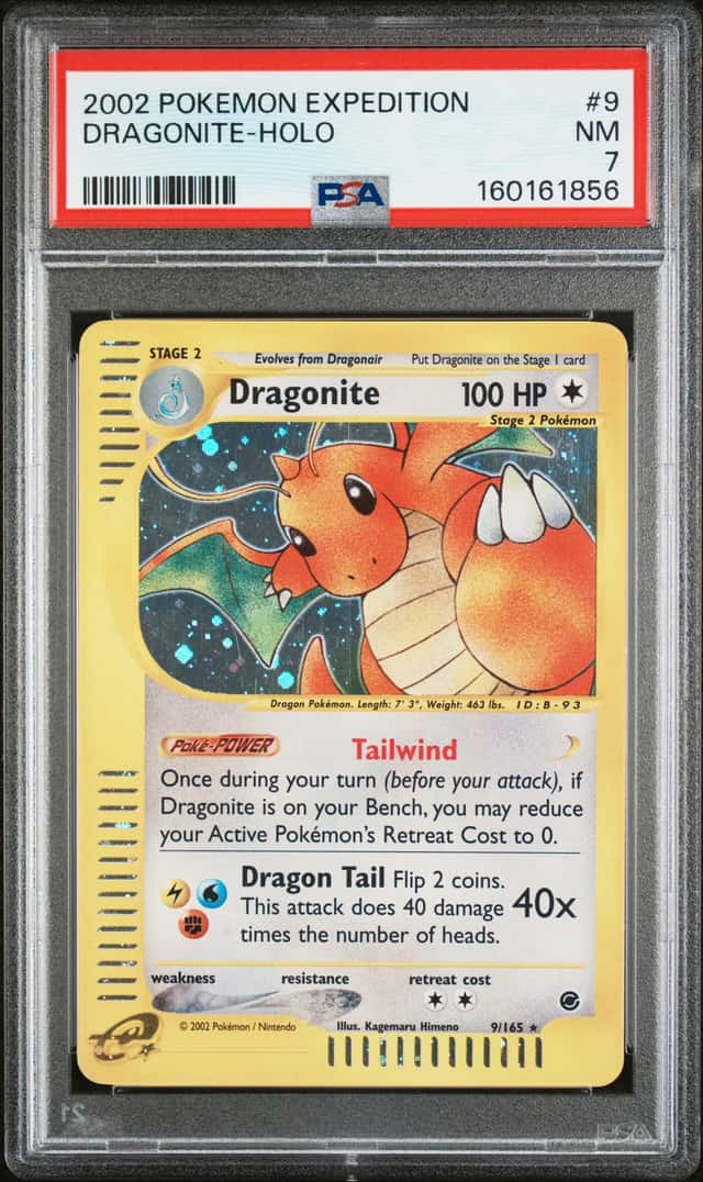 DRAGONITE 2002 POKEMON EXPEDITION 9/165 RARE HOLO PSA 7 Q3626