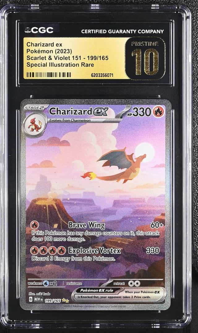 CHARIZARD EX POKEMON 151 SPECIAL ILLUSTRATION RARE 199/165 10 PRISTINE Q7285