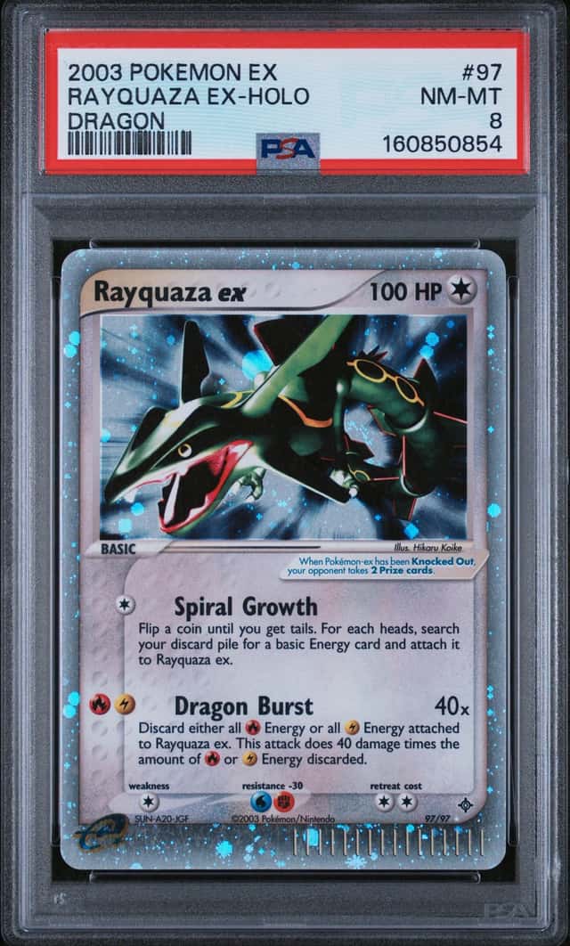 2003 Pokemon Ex Dragon #97 Rayquaza Ex Holo PSA 8 NM-MT