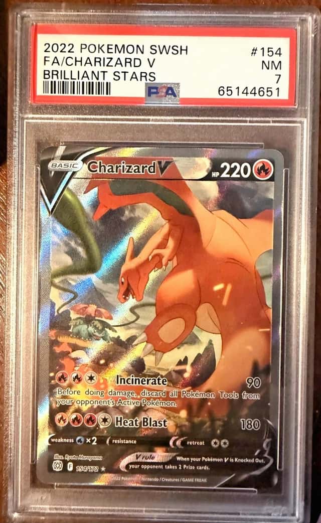 2022 Pokemon Charizard V (Alternate Full Art) #154 Brilliant Stars PSA 7 NM