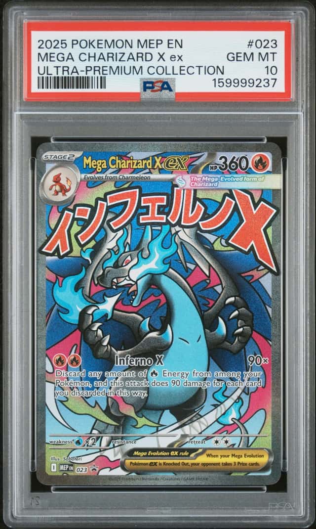 2025 Pokemon MEP Black Star Promos Mega Charizard X ex #023 PSA 10 GEM MINT
