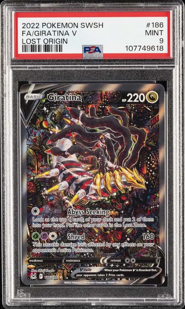 2022 POKEMON SWORD & SHIELD LOST ORIGIN #186 FULL ART/GIRATINA V PSA 9