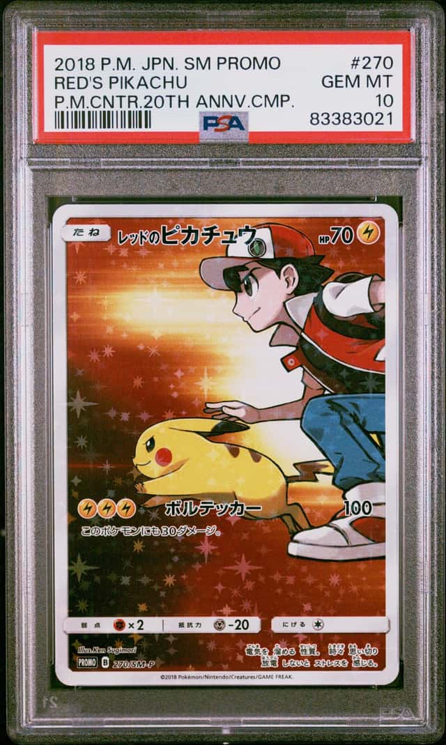 2018 Pokemon Japanese Promo Pokemon Center Anniversary #270 Red's Pikachu PSA 10