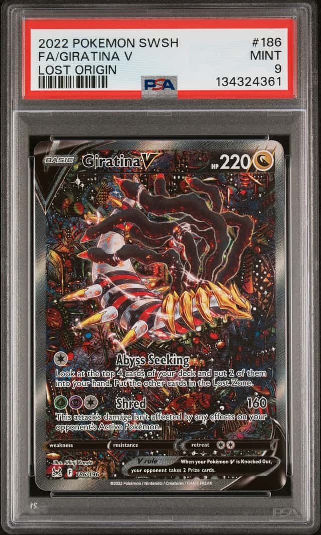 GIRATINA V 2022 POKEMON LOST ORIGIN ALT ART #186/196 PSA 9 Q1300