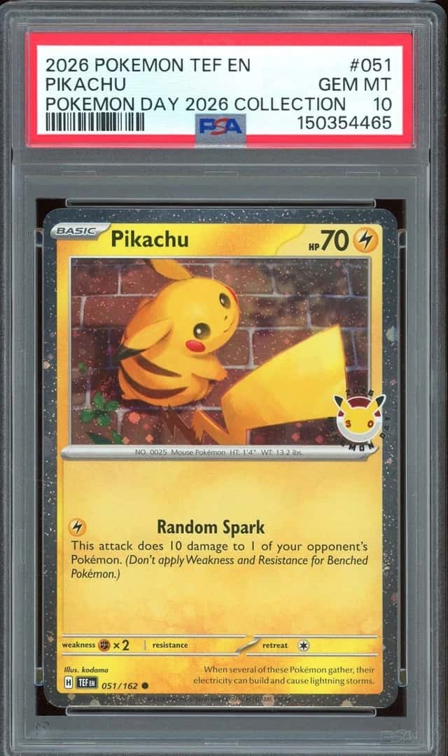2026 Pokemon TCG Pokemon Day Collection #051 Pikachu Promo Cosmos PSA 10