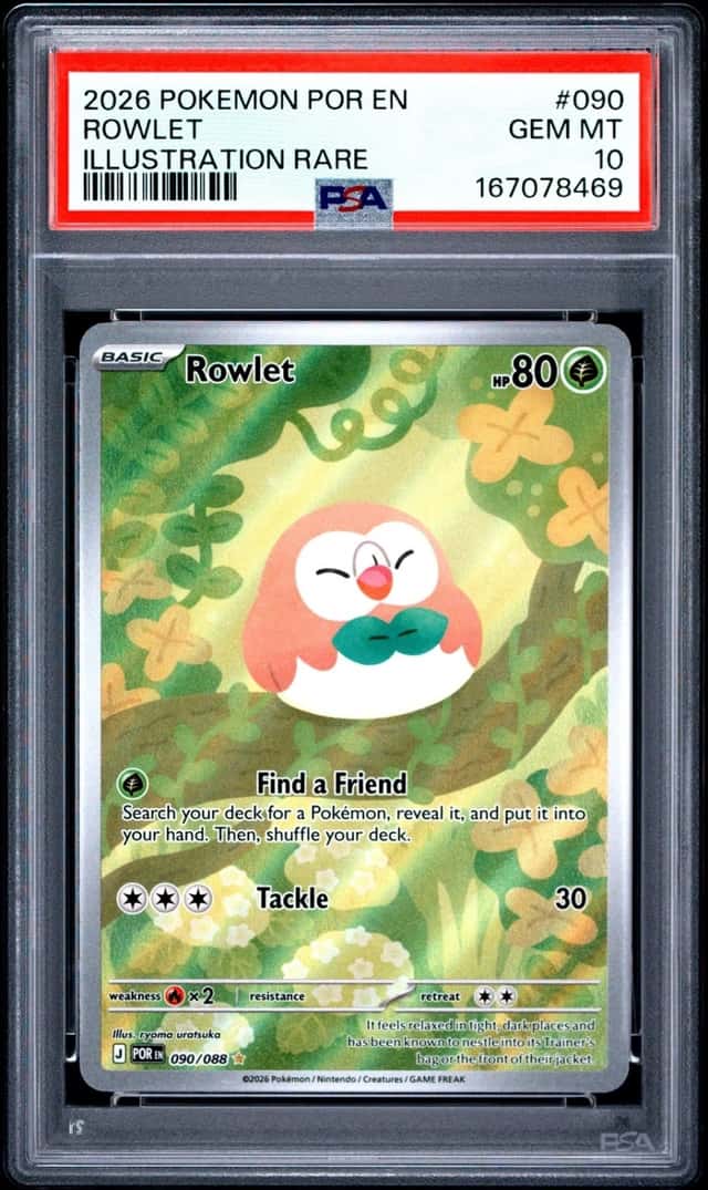 2026 POKEMON POR EN-PERFECT ORDER ILLUSTRATION RARE #090 ROWLET PSA 10