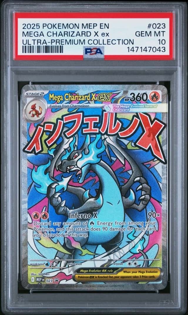 2025 POKEMON MEP EN-ME BLACK STAR PROMO #023 MEGA CHARIZARD X EX PSA 10