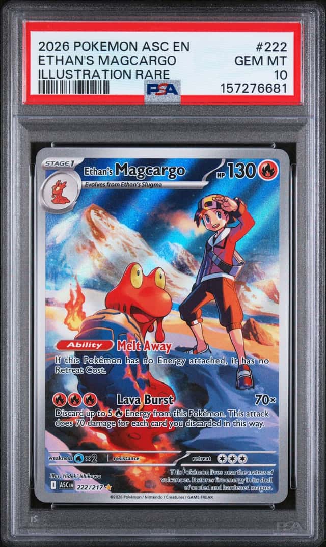 2026 Pokemon Ascended Heroes Ethan’s Magcargo #222 IR PSA 10 GEM MINT