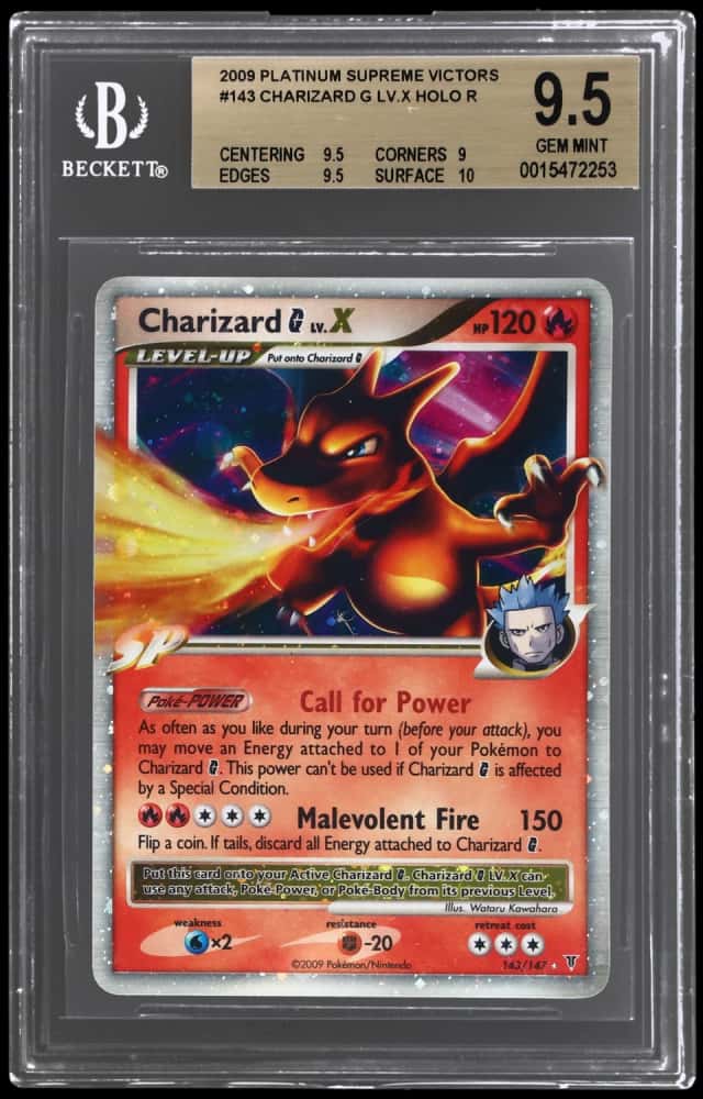 2009 Pokemon Platinum Supreme Victors Holo Charizard G Lv X #143