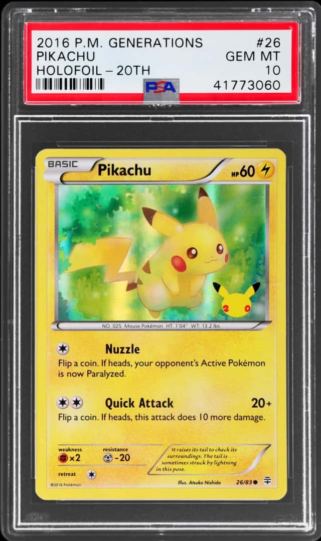 2016 Pokemon Generations Holofoil 20th Pikachu #26