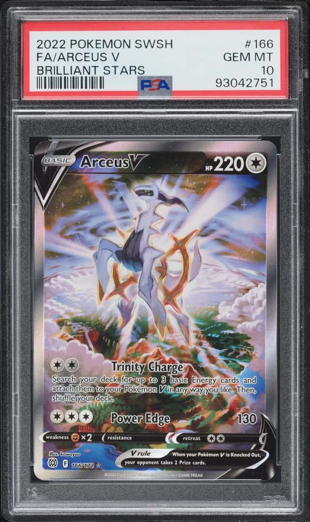 2022 Pokemon Sword & Shield Brilliant Stars Alt Art Arceus V #166 PSA 10 GEM MINT
