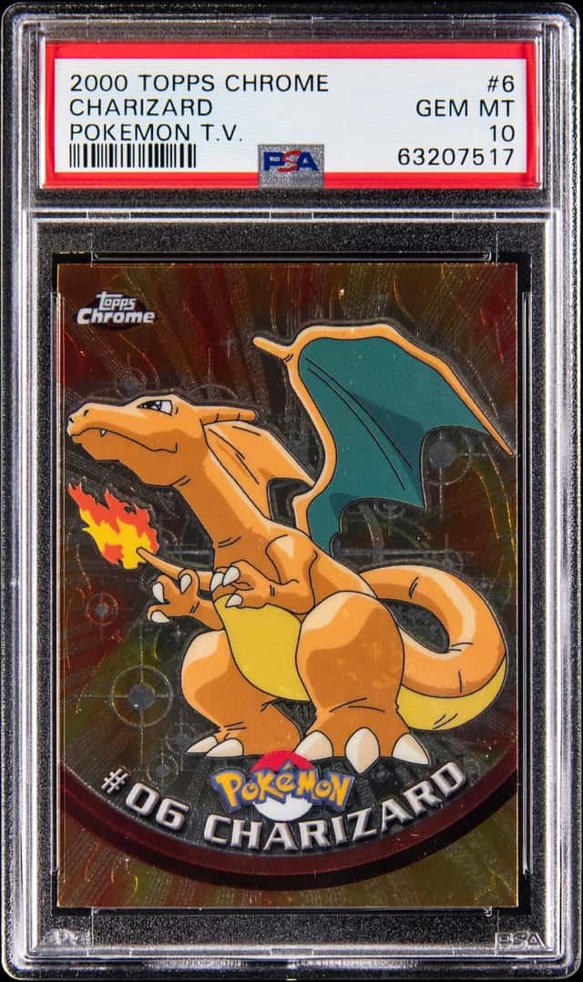 2000 Topps Chrome Pokemon T.V. #6 Charizard - PSA GEM MT 10