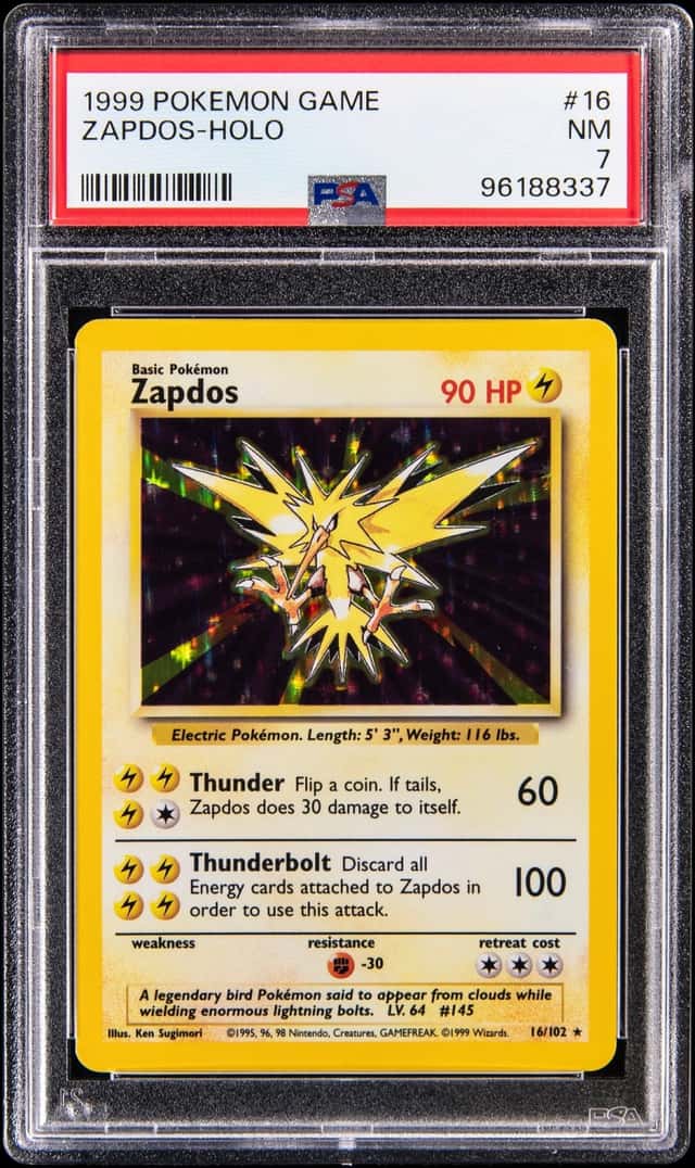 1999 Pokemon Base Set Holo #16 Zapdos - PSA MINT 9