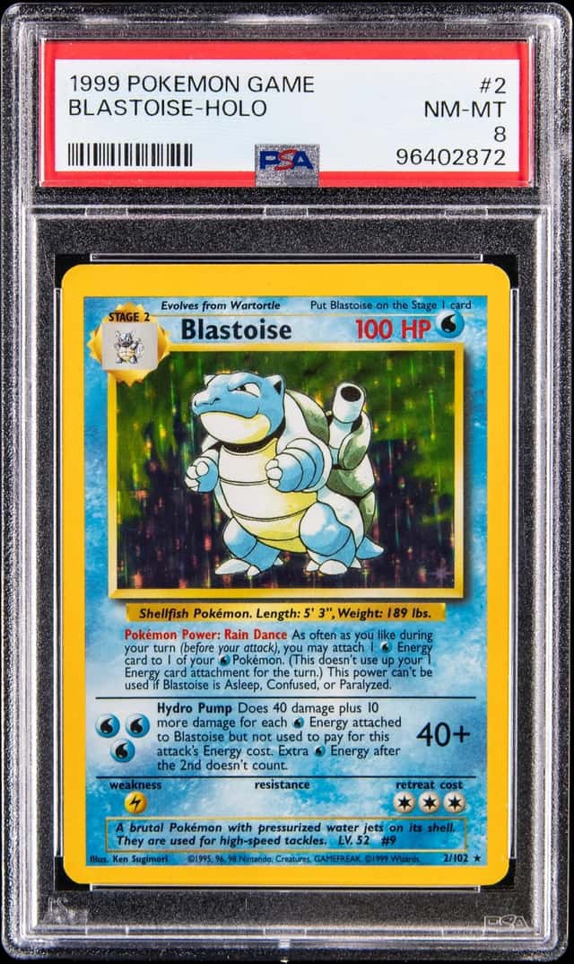 1999 Pokemon Base Set Holo #2 Blastoise - PSA NM-MT 8