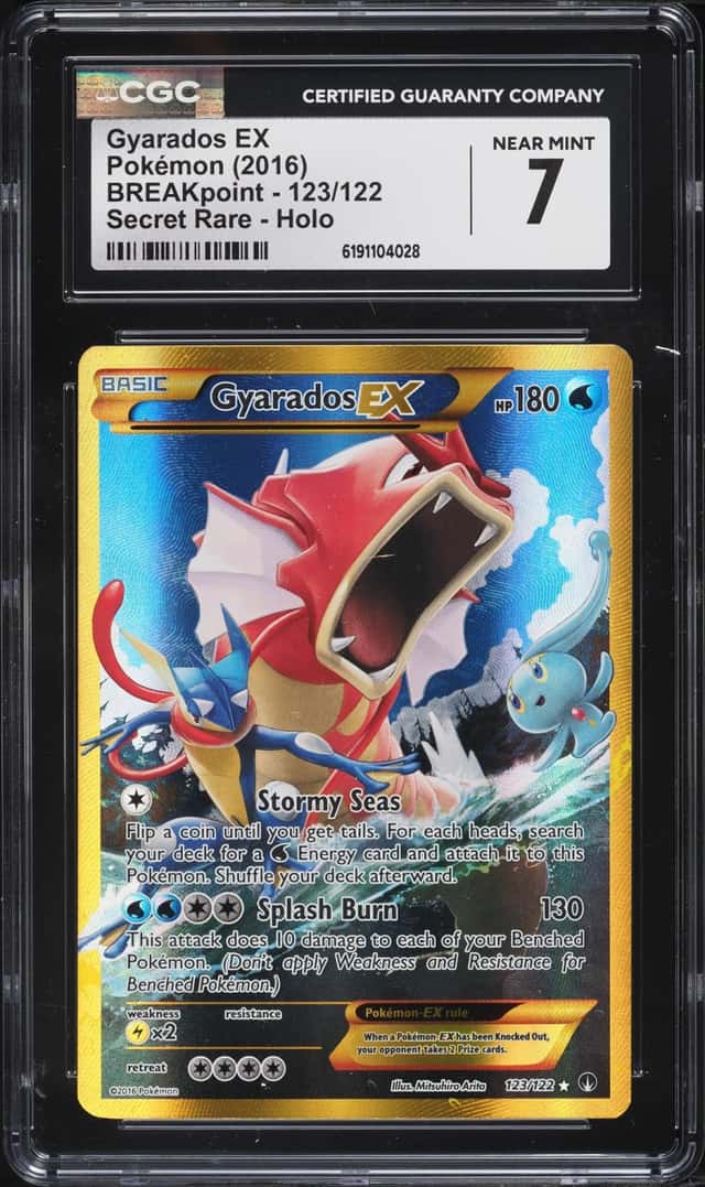 2016 Pokemon XY BREAKpoint Full Art Gyarados EX #123 CGC 7 NRMT