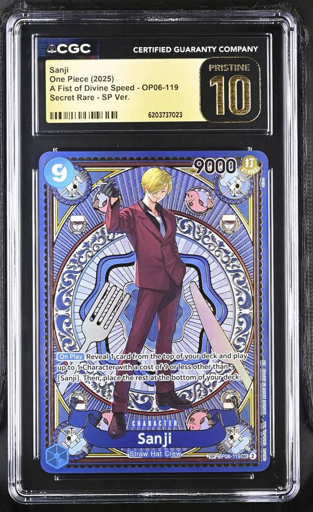 2025 One Piece A Fist Of Divine Speed SEC Special Art Sanji #OP06-119 CGC 10 PRISTINE
