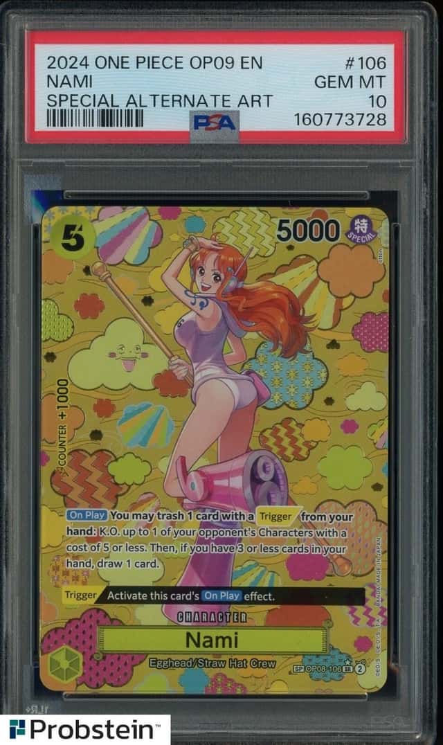 2024 One Piece OP09 EN Special Alternate Art #106 Nami PSA 10 GEM MINT