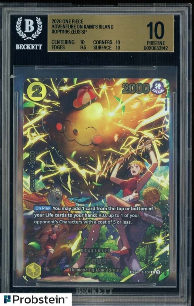 2026 One Piece Adventures on Kami's Island OP11106 Zeus SP BGS 10 PRISTINE