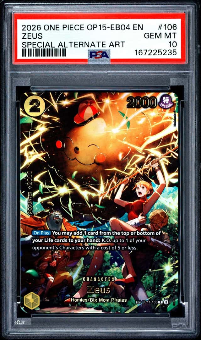 2026 One Piece OP15-EB04 En Special Alternate Art #106 Zeus PSA 10 GEM MINT