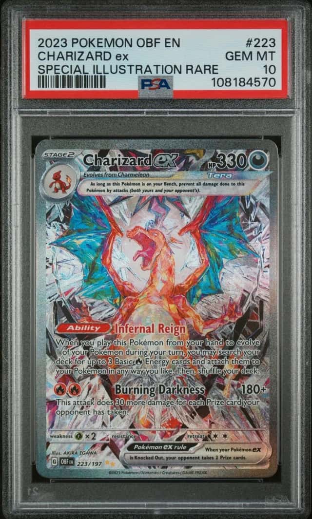 2023 POKEMON OBSIDIAN FLAMES SPECIAL ILLUSTRATION RARE #223 CHARIZARD EX PSA 10