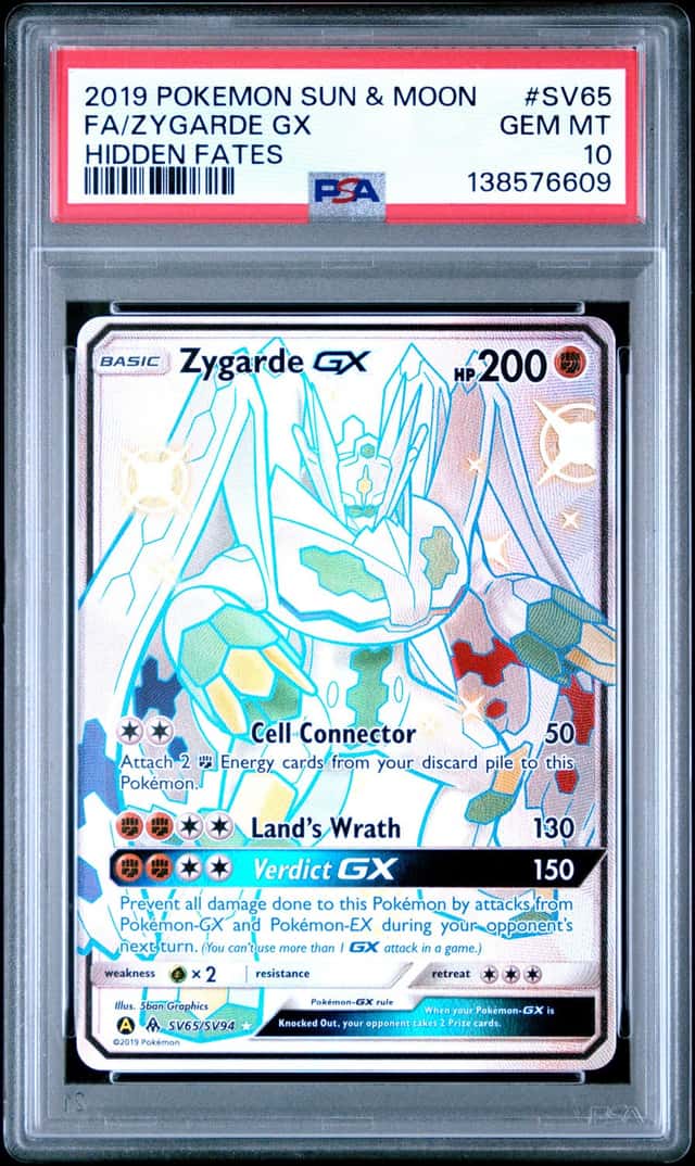 Pokemon Hidden Fates Zygarde #SV65 Sun & Moon Full Art Psa 10