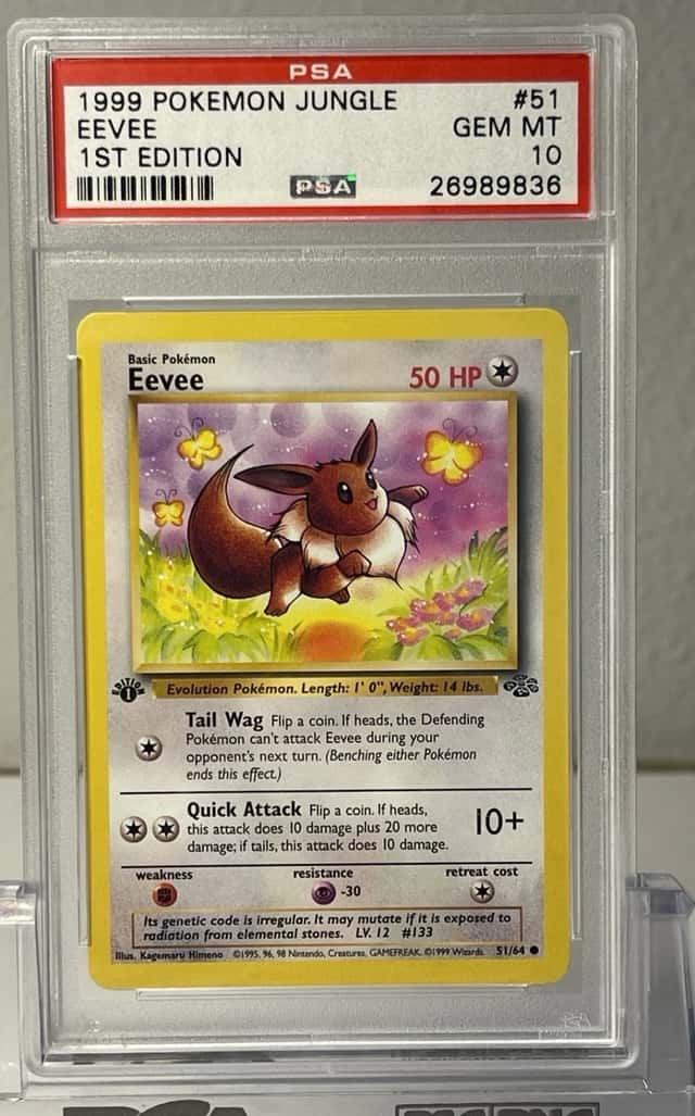 1999 Pokemon Jungle Eevee 1st Edition #51/64 PSA 10 Gem Mint