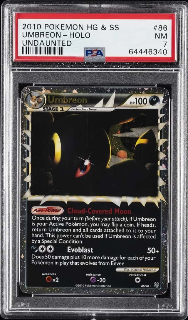 2010 POKEMON HEARTGOLD & SOULSILVER UNDAUNTED #86 UMBREON-HOLO PSA 7