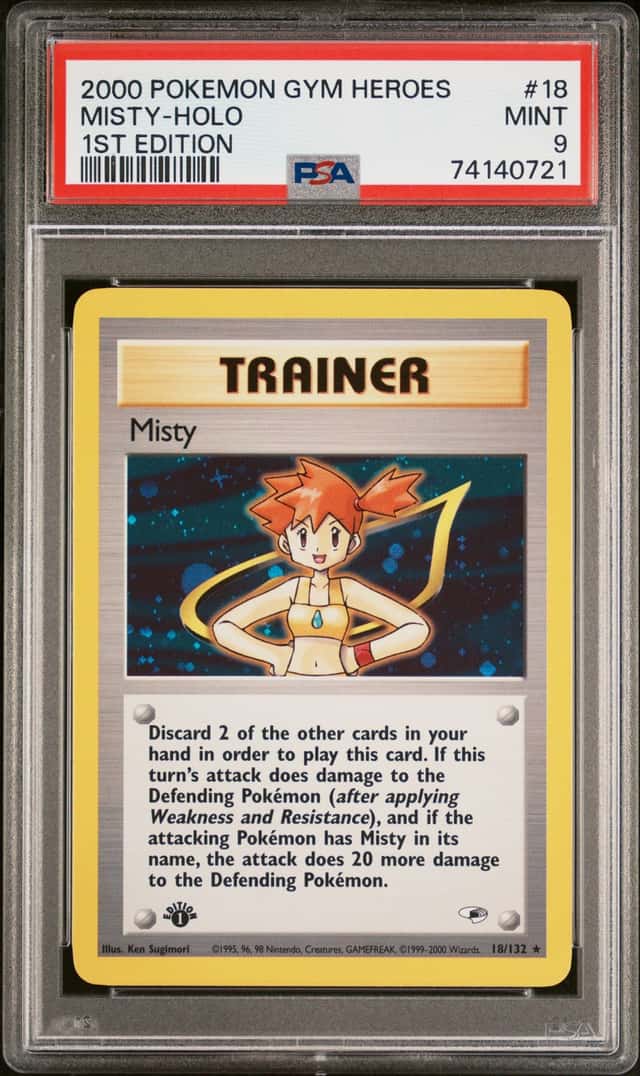 Pokemon Misty Holo Gym Heroes 18/132 1st Edition PSA 9 Mint