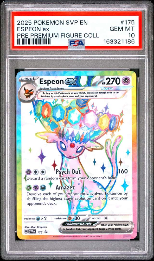 2025 POKEMON PRISMATIC EVOLUTIONS PREMIUM FIGURE COLLECTION ESPEON EX PSA 10