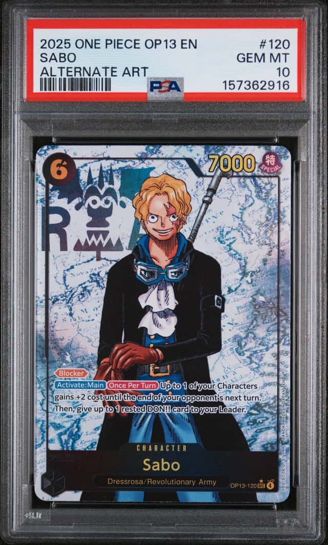 2025 One Piece Sabo Secret Rare Alt Art Alternative #OP13-120 PSA 10 GEM MINT
