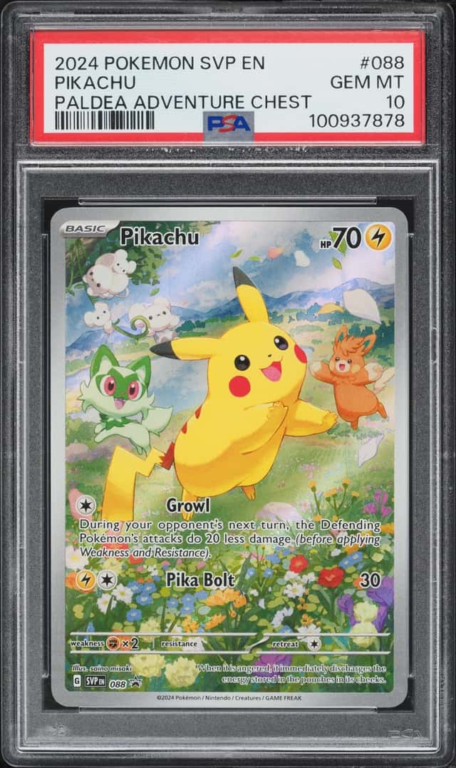 2024 Pokemon Scarlet & Violet Promo Paldea Adventure Chest Full Art Pikachu #88 PSA 10 GEM MINT