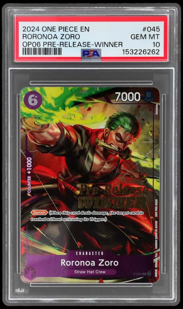 2024 One Piece Promo Wings of the Captain Prerelease Winner Roronoa Zoro #P045