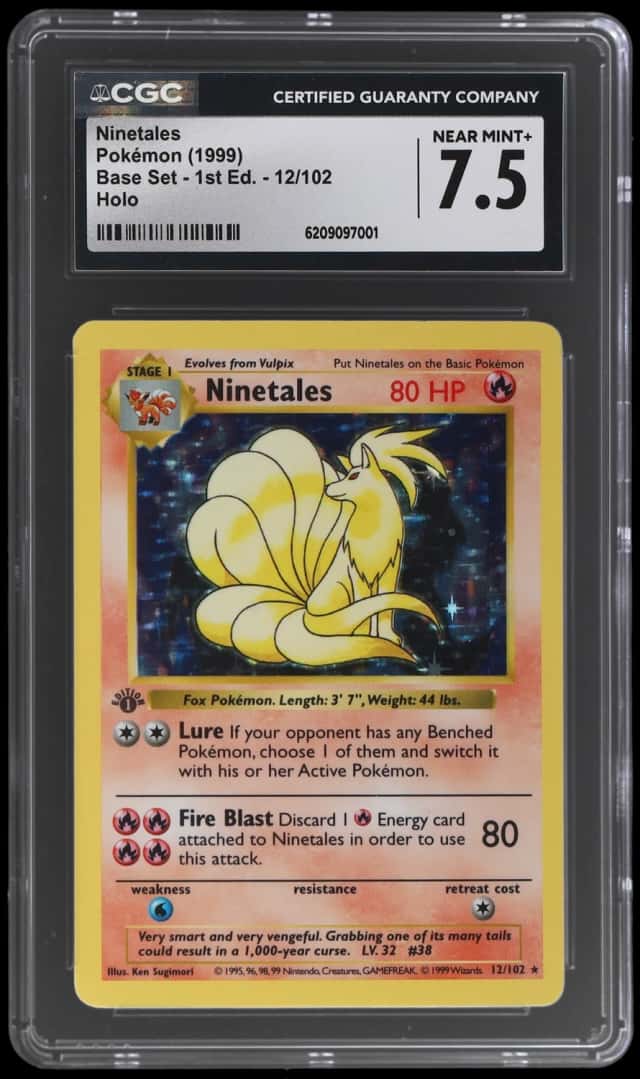 1999 Pokemon Base Set 1st Edition Holo Ninetales #12