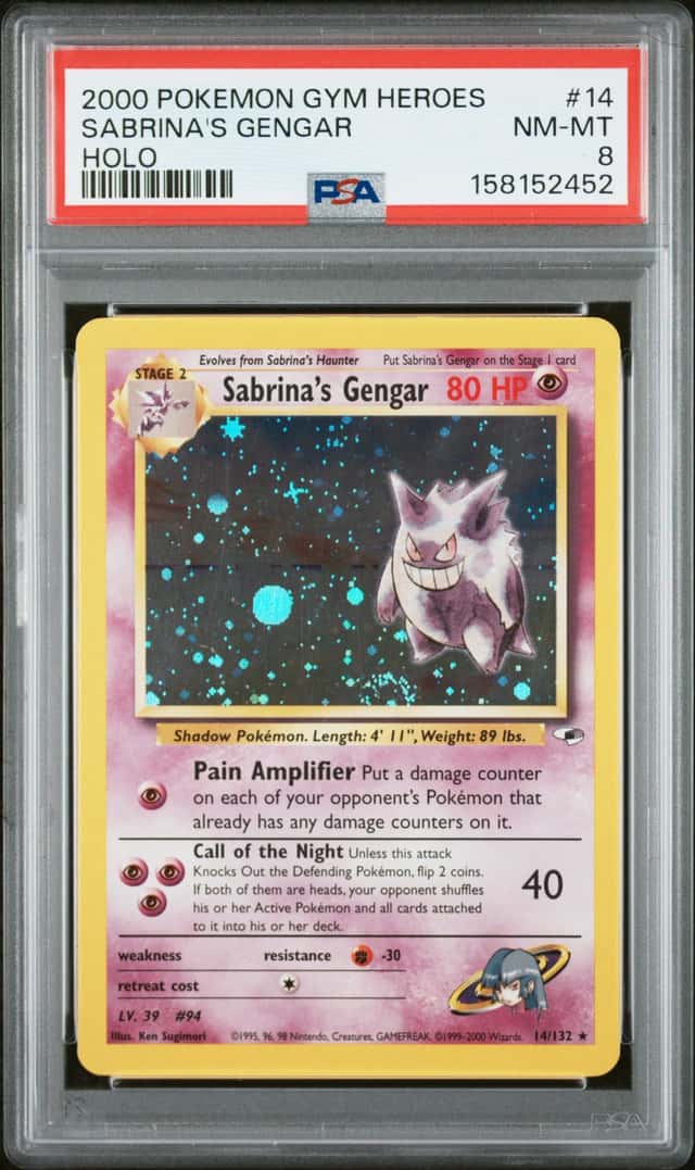2000 Pokemon Gym Heroes Holo Sabrina's Gengar #14
