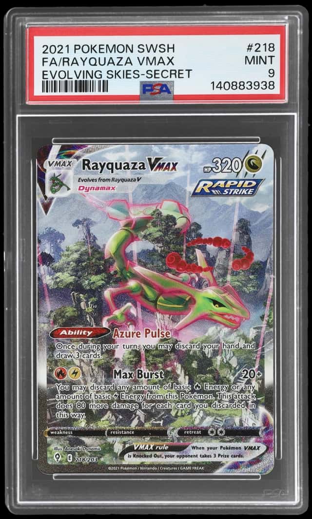 2021 Pokemon Sword and Shield Evolving Skies Secret Rare Rayquaza Vmax #218