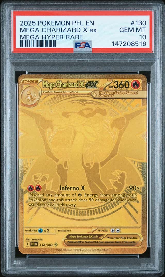 2025 Pokemon Mega Evolution Phantasmal Flames Mega Hyper Rare Mega Charizard X Ex #130