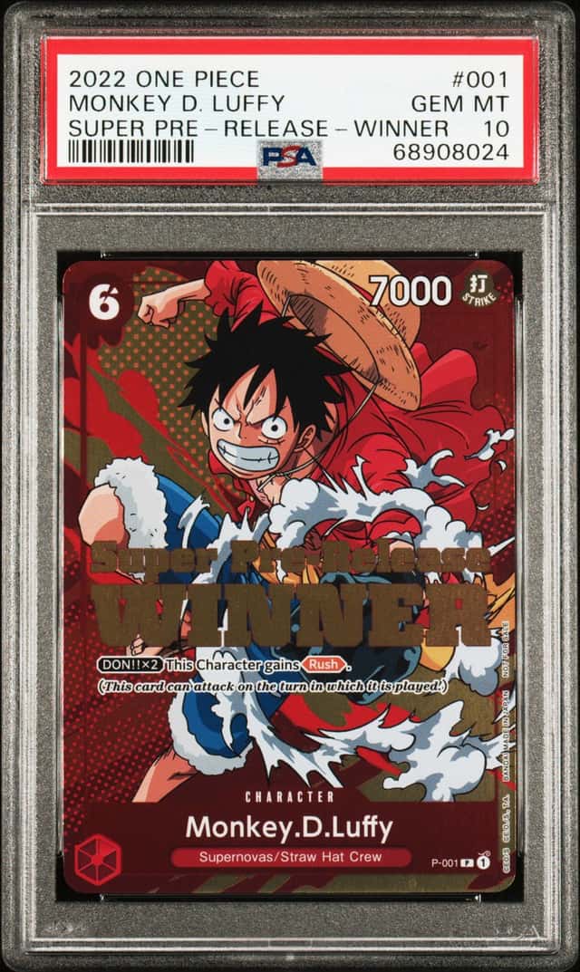 2022 One Piece Super Pre-Release Winner #001 Monkey D. Luffy - PSA GEM MT 10