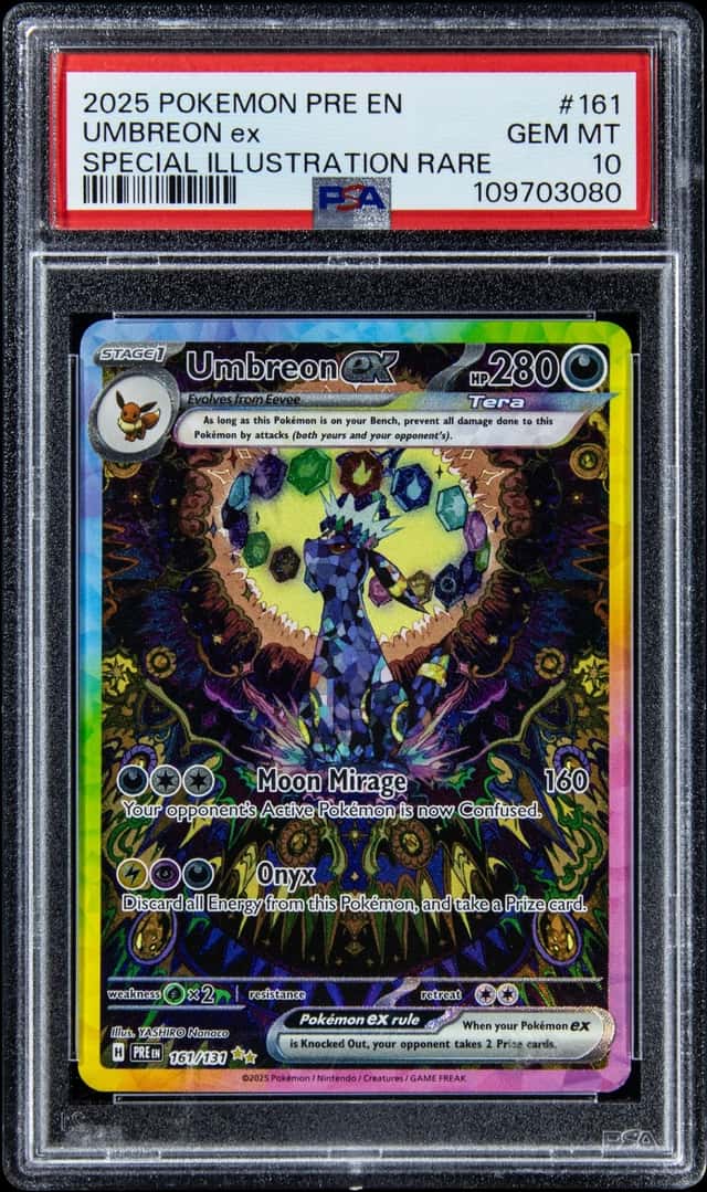 2025 Pokemon Prismatic Evolutions English SIR #161 Umbreon ex - PSA GEM MT 10